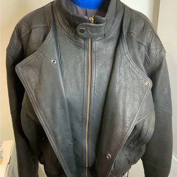 Chocolate Brown Leather Boomer Jacket - Picture 12 of 13
